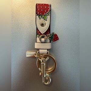 Coach Strawberry Key Holder with Gold Hardware
